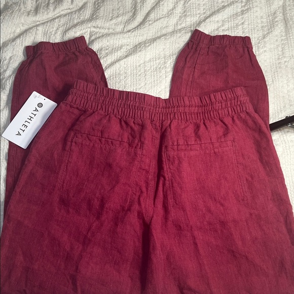 Athleta 100% linen Pink joggers size 6 - Picture 10 of 12
